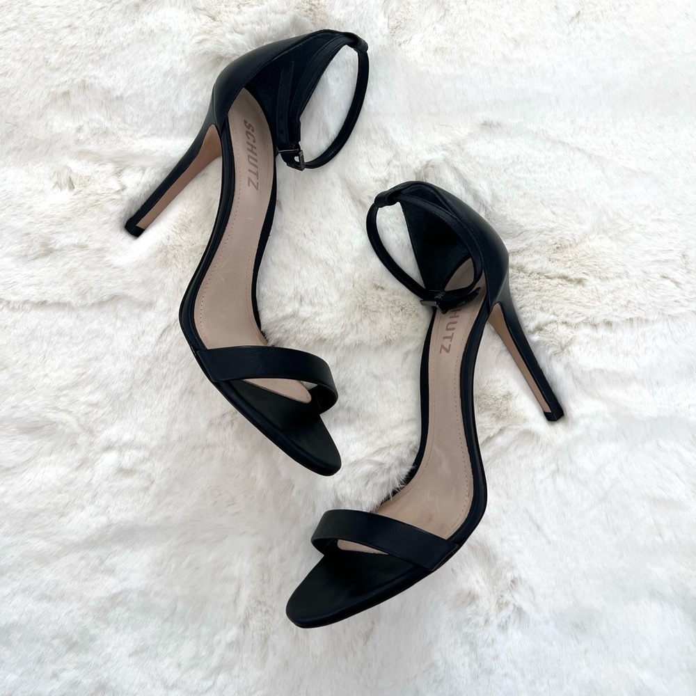 Schutz Cadey Lee Sandal Size 8.5B Black Ankle Strap Buckle